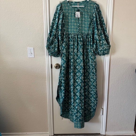 Free People Dresses & Skirts - Free People Boho Maxi Dress XS – Balloon Sleeve Floral Prairie Style